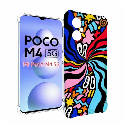 Чехол MyPads волнистая-абстракция для Xiaomi Poco M4 5G задняя-панель-накладка-бампер
