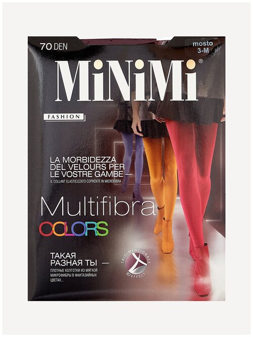 Колготки  MiNiMi Multifibra Colors, 70 den, с ластовицей, размер 2-3, красный