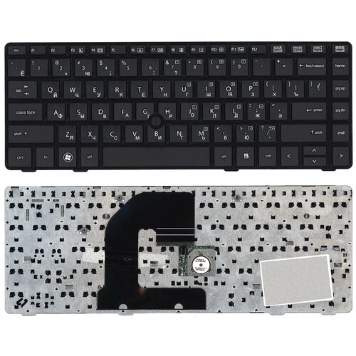 Клавиатура для ноутбука HP EliteBook 8460P ProBook 6460B 6465B черная с черной рамкой с указателем 7 1385₽
