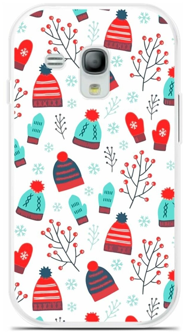 Силиконовый чехол на Samsung Galaxy S3 mini Узор зимний / для Самсунг Галакси С3 Мини