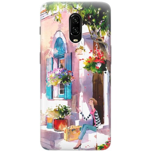 фото Re:pa накладка transparent для oneplus 6t с принтом "девочка на цветущей улочке"