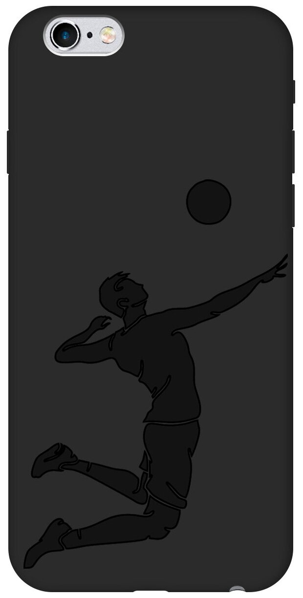 Силиконовый чехол на Apple iPhone 6s / 6 / Эпл Айфон 6 / 6с с рисунком "Volleyball" Soft Touch черный
