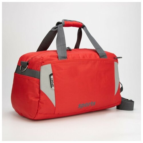 фото Сумка спортивная, отдел на молнии, 2 наружных кармана, длинный ремень, цвет красный no name