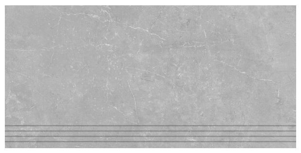 фото Ступень Скальд 1 светло-серый 29,5х60 керамин