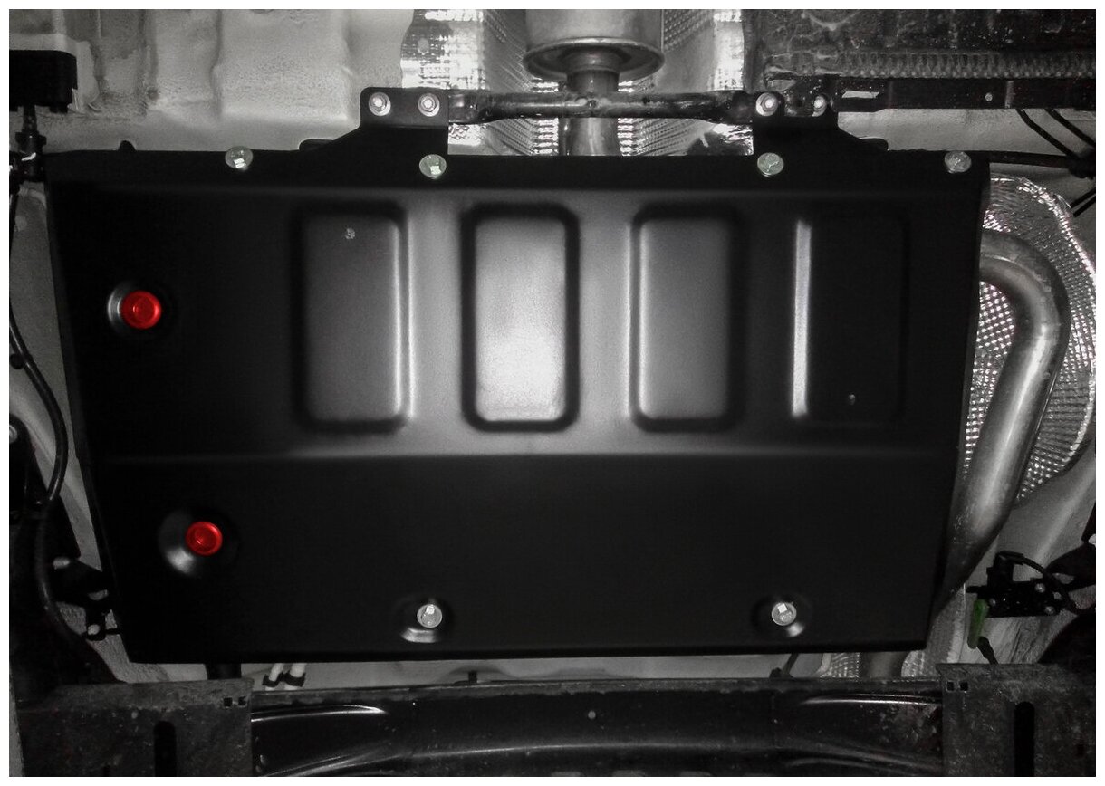 Защита топливного бака АвтоБроня для Skoda Karoq FWD 2020-н в/Volkswagen Taos FWD 2021-н в ампованная сталь 18 с крепежом 111051261