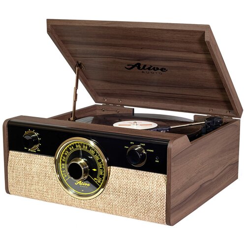 Виниловый проигрыватель Alive Audio FUSION Dark Wood c Bluetooth и FM-радио