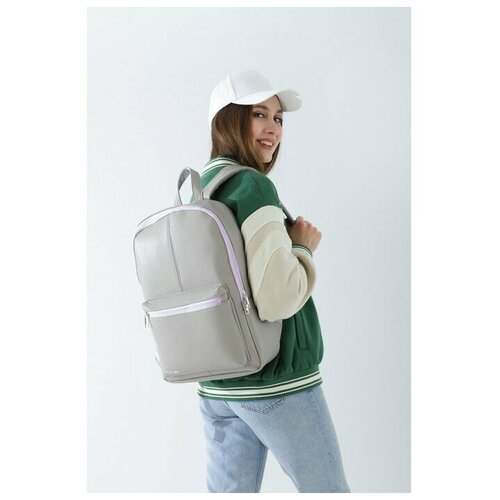 фото Рюкзак из искусственной кожи textura, 41 х 28 х 10 см, цвет серый