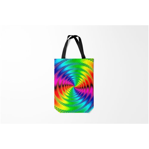 фото Сумка-шоппер / 31х42 см / неоновые принты / разные цветной гипноз burnettie