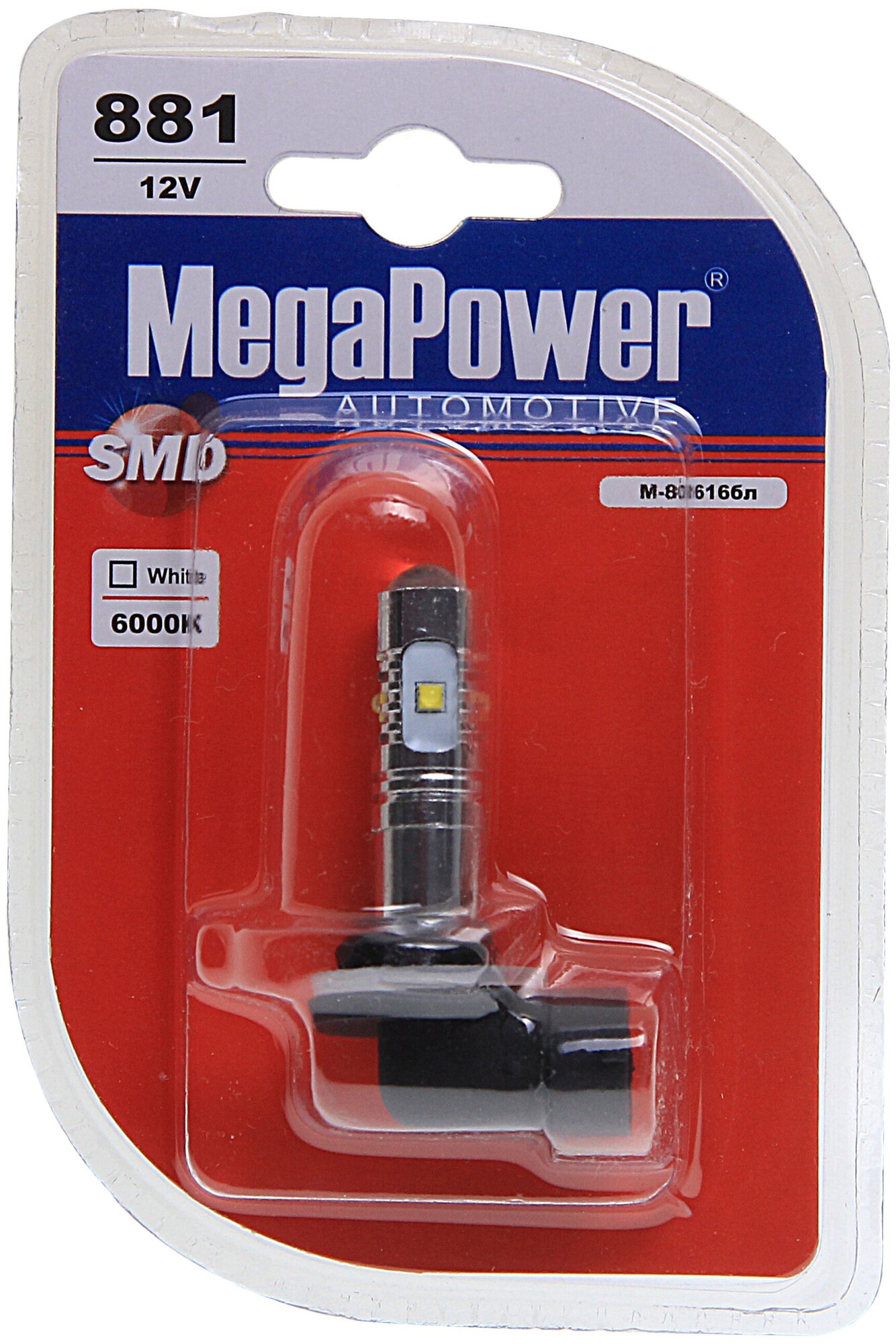 Лампа автомобильная MEGAPOWER CREE WHITE M-80616бл