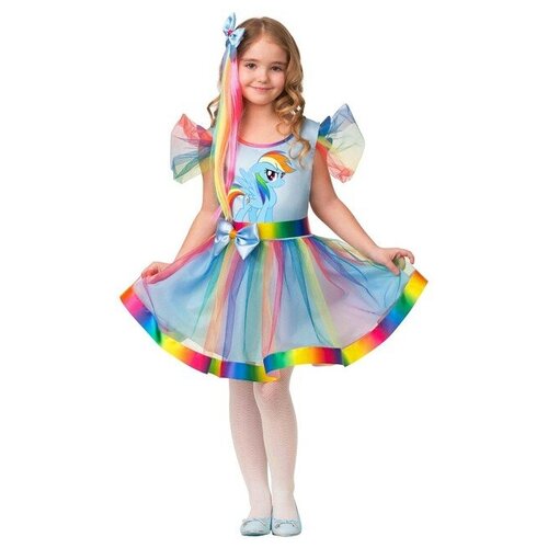 фото Карнавальный костюм "радуга дэш", платье, заколка - волосы, р.26, рост 104 см батик
