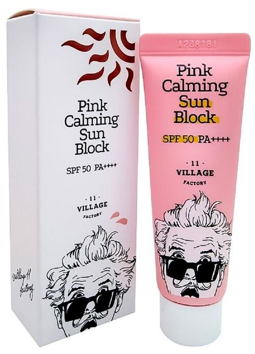 VILLAGE 11 FACTORY Pink Calming Sun Block SPF50 PA++++ Успокаивающий солнцезащитный крем 25мл