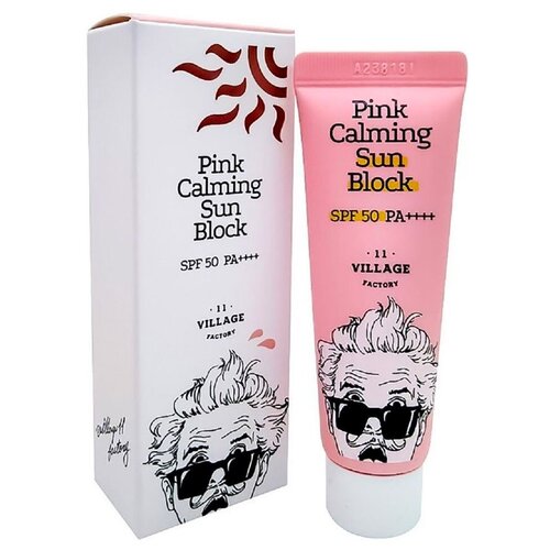 VILLAGE 11 FACTORY Pink Calming Sun Block SPF50 PA++++ Успокаивающий солнцезащитный крем 25мл village 11 factory успокаивающий солнцезащитный крем pink calming sun block spf50 pa 50 мл