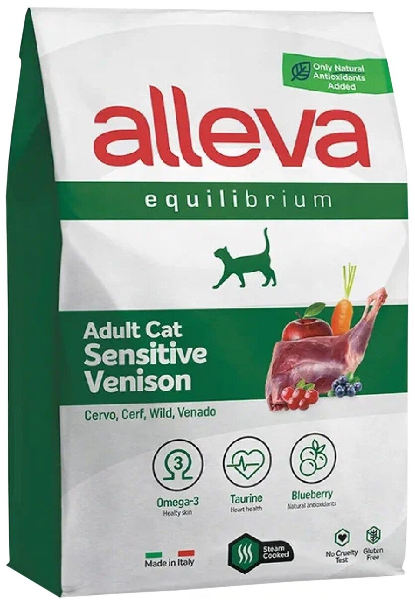 Alleva Equilibrium Cat сухой корм для взрослых кошек с олениной, Adult Sensitive Venison, 10 кг - фотография № 17