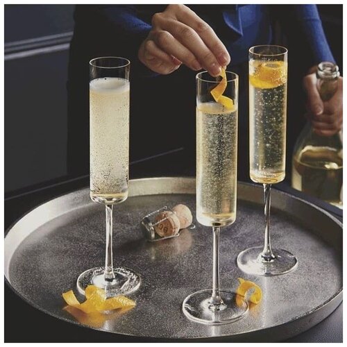 Бокал для шампанского флюте c плоским дном Трампет тюльпан флейта в наборе 2шт