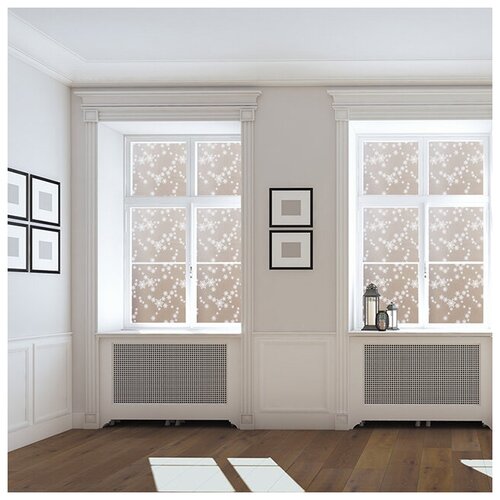 Витражная самоклеющаяся пленка c тиснением Снежинки P027, рулон 2х0,9 м