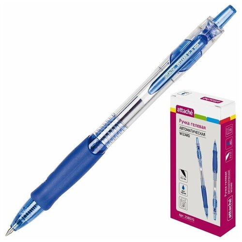 Ручка гелевая автоматическая Attache синяя, толщина линии 0.5 мм ручка гелевая автоматическая attache синяя толщина линии 0 5 мм