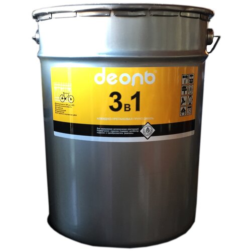 Деоль Грунт-эмаль по ржавчине 3 в 1 черный матовый D3V1BK3