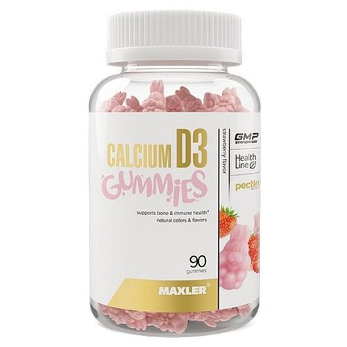 MAXLER Calcium D3 Gummies жев. пастилки, 90 шт., клубника