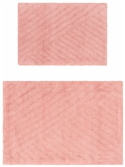 Комплект ковриков 60*90; 40*60 см для ванной, розовый Irya Bath Gestro-Rose