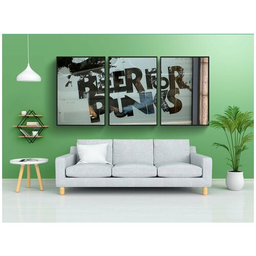 фото Набор модулных постеров для интерьера "пиво, панки, праздновать" 60x90 см. в тубусе, без рамки lotsprints