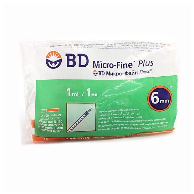 Шприц инсулиновый BD Micro-Fine Plus U-100 трехкомпонентный