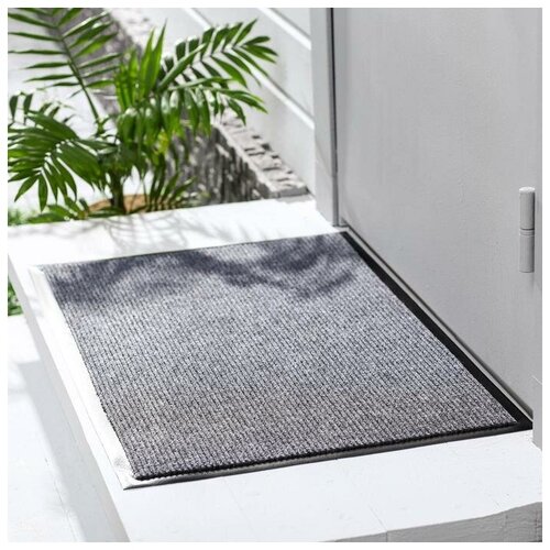 Коврик придверный влаговпитывающий ребристый Комфорт 4060 см цвет серый 533₽