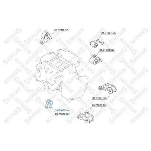 фото Stellox 2571072sx 25-71072-sx_подушка двс передняя акпп\ mazda 626 gf/gw 1.8-2.0 97