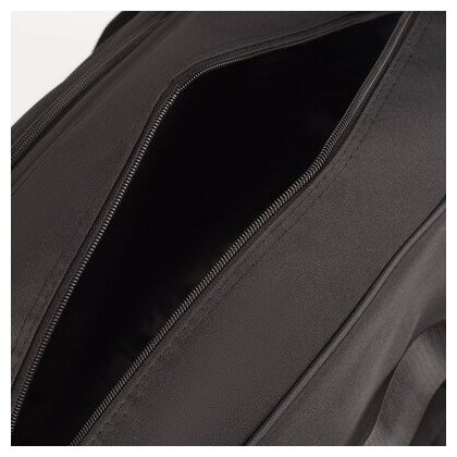 Сумка дорожная на молнии, 2 наружных кармана, держатель для чемодана, длинный ремень, цвет чёрный - фотография № 5