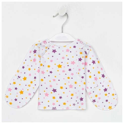 Распашонка детская, цвет белый/сиреневый, рост 68 см