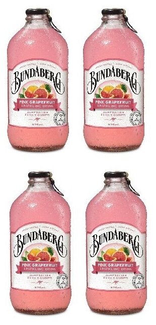Лимонад ферментированный Bundaberg Австралия 375мл. стекло, Розовый Грейпфрут, упаковка 4 шт. - фотография № 1