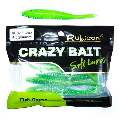 RUBICON Съедобная силиконовая приманка RUBICON Crazy Bait SS 4.5g, 96mm, цвет 202 (6 шт, аромат рыбы)