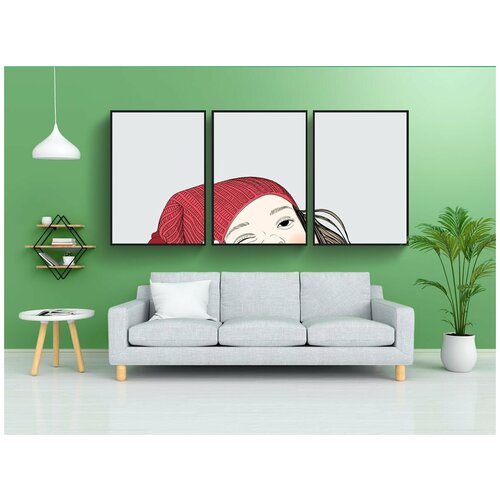 фото Набор модулных постеров для интерьера "девочка, устала, студент" 60x90 см. в тубусе, без рамки lotsprints