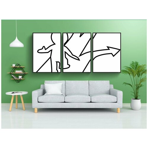 фото Набор модулных постеров для интерьера "путаница, левый, верно" 60x90 см. в тубусе, без рамки lotsprints