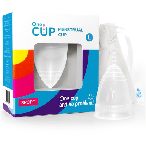 Менструальная чаша OneCUP SPORT прозрачная размер L