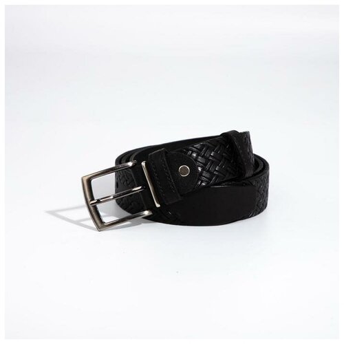 фото Ремень мужской, ширина 3,5 см, винт, пряжка металл, цвет чёрный walmart