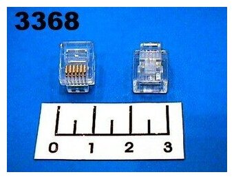 Разъем телефонный штекер линейный 6P6C (RJ-12)
