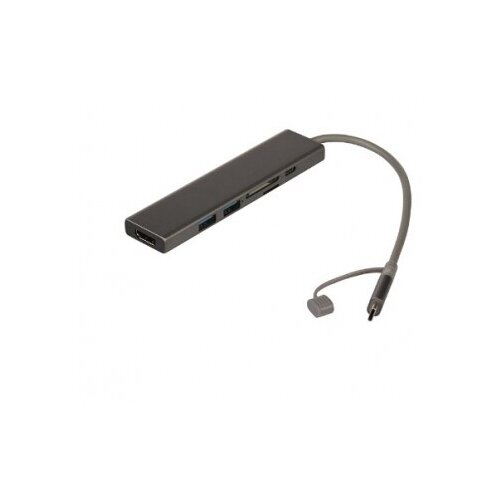 Док-станция для ноутбука Qumo Dock 7 HB-0008 серая 585000₽