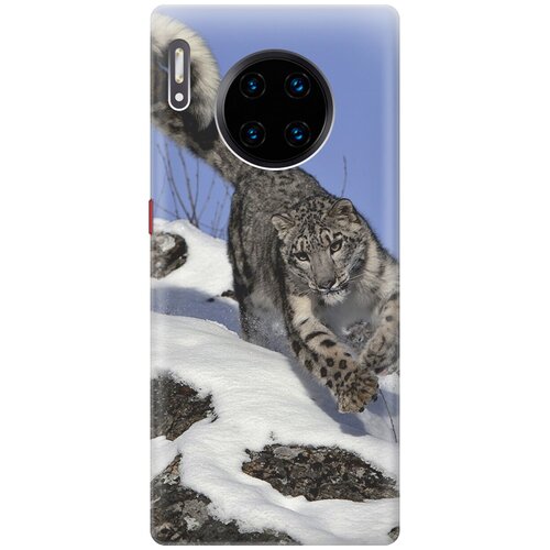 фото Силиконовый чехол на huawei mate 30 pro / хуавей мейт 30 про с принтом "бегущий барс gosso