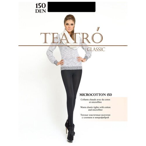 Колготки теплые Teatro Micro&Cotton150, размер V, nero (чёрный)