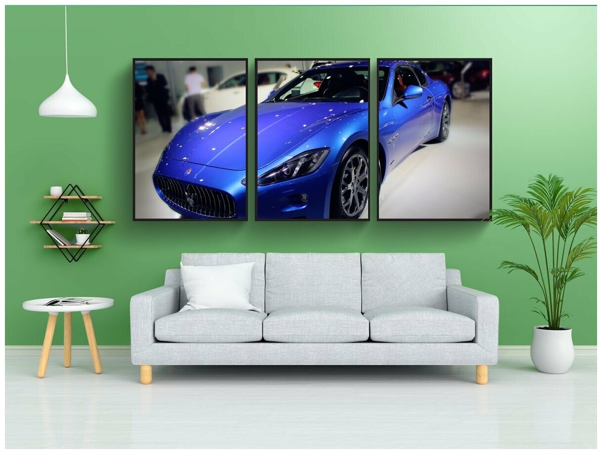 Набор модулных постеров для интерьера "Роскошный автомобиль авто-шоу благодать" 60x90 см. в тубусе без рамки