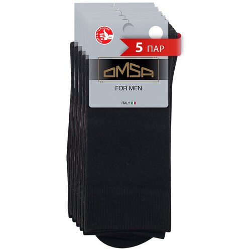 Носки Omsa, 5 пар, размер 42-44, черный носки omsa eco 401 размер 45 47 nero черный