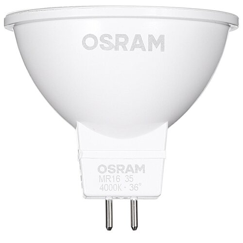 фото Лампа светодиодная osram 5 вт gu5.3 рефлектор mr16 4000к естественный белый свет 12 в