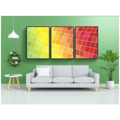 фото Набор модулных постеров для интерьера "разноцветный, красочные, рабочий стол" 60x90 см. в тубусе, без рамки lotsprints