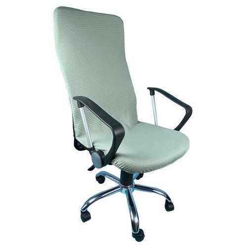 Чехол на мебель для компьютерного кресла гелеос 428М, размер М, волна, зеленый чай