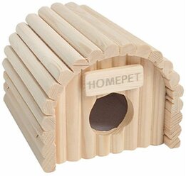 Домик для грызунов ракушка HOMEPET деревянный 12,5*13*10,5 см