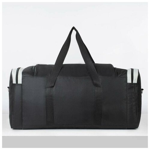 фото Luris сумка спортивная, 3 отдела на молниях, наружный карман, длинный ремень, цвет чёрный/серый