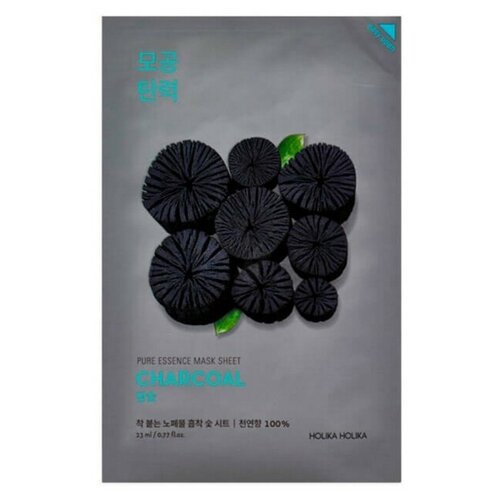 Holika Holika Успокаивающая тканевая маска с углем Pure Essence Mask Sheet Charcoal