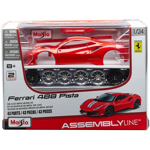 Сборная модель Maisto Ferrari 488 Pista 1:24 легковой автомобиль bburago ferrari 488 gtb 18 16008 1 18 25 см красный