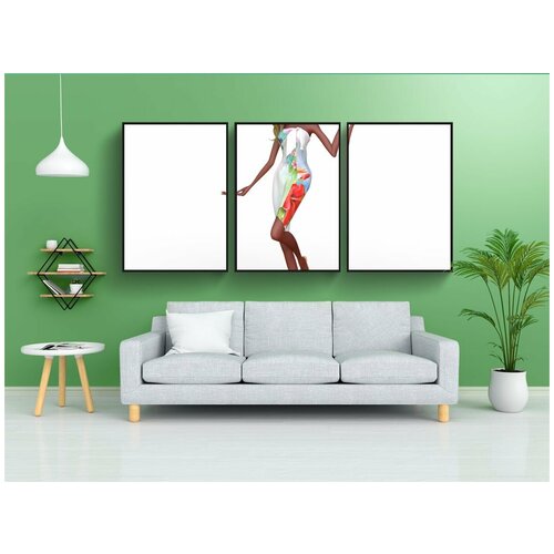 фото Набор модулных постеров для интерьера "мультяшный, фигура, смешные" 60x90 см. в тубусе, без рамки lotsprints