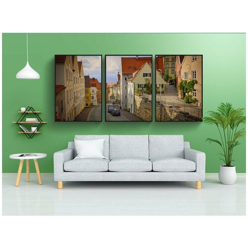 фото Набор модулных постеров для интерьера "дорога, дом, архитектура" 60x90 см. в тубусе, без рамки lotsprints